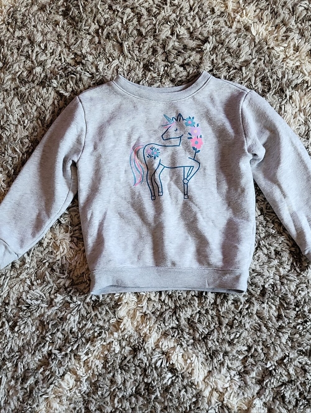 Garanimals Light Gray Unicorn Sweatshirt with Pastel Accents